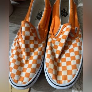 Vans Slip On checkerboard skate shoe Golden Yellow